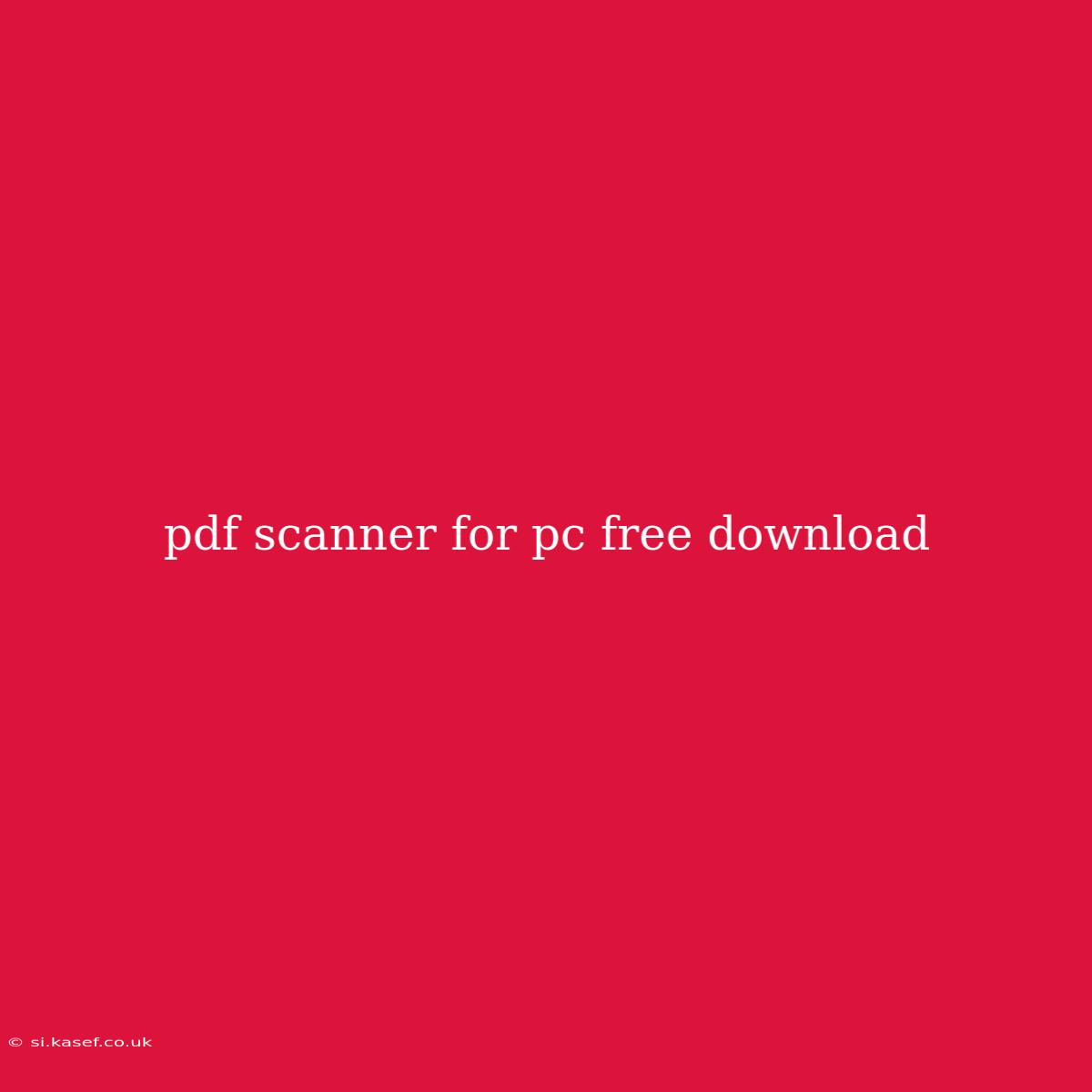 Pdf Scanner For Pc Free Download