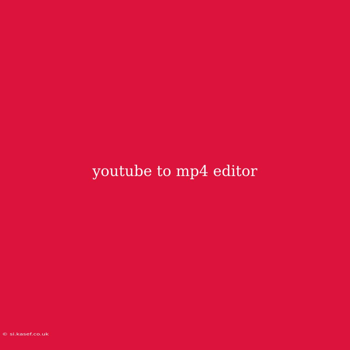 Youtube To Mp4 Editor